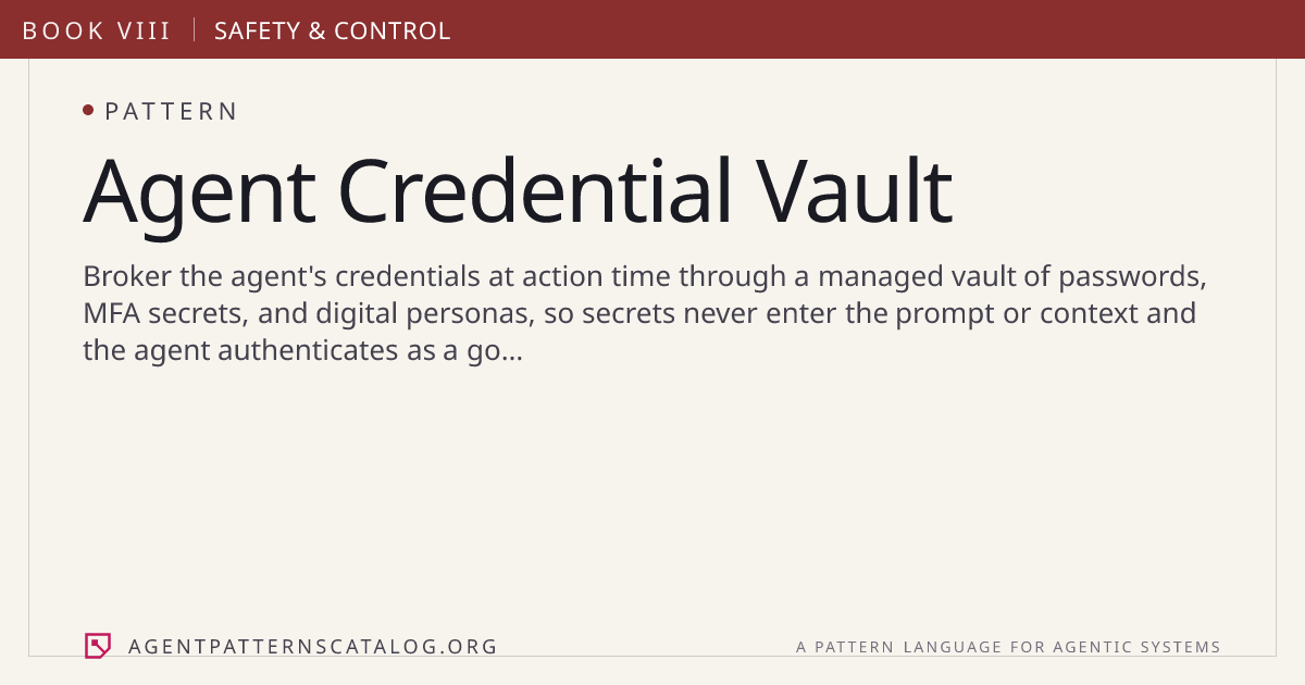 Agent Credential Vault — Agent Patterns Catalog