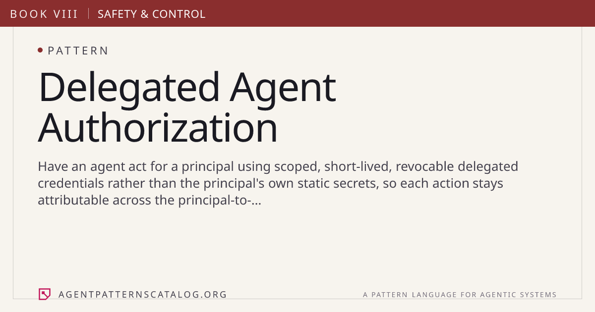 Delegated Agent Authorization — Agent Patterns Catalog