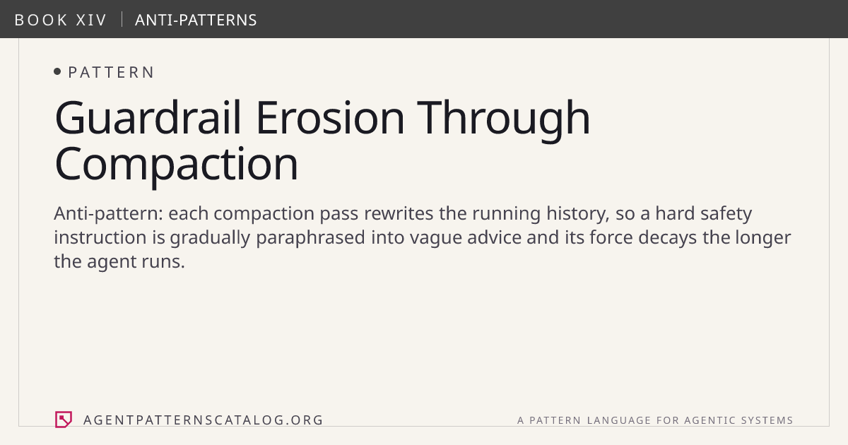 Guardrail Erosion Through Compaction — Agent Patterns Catalog