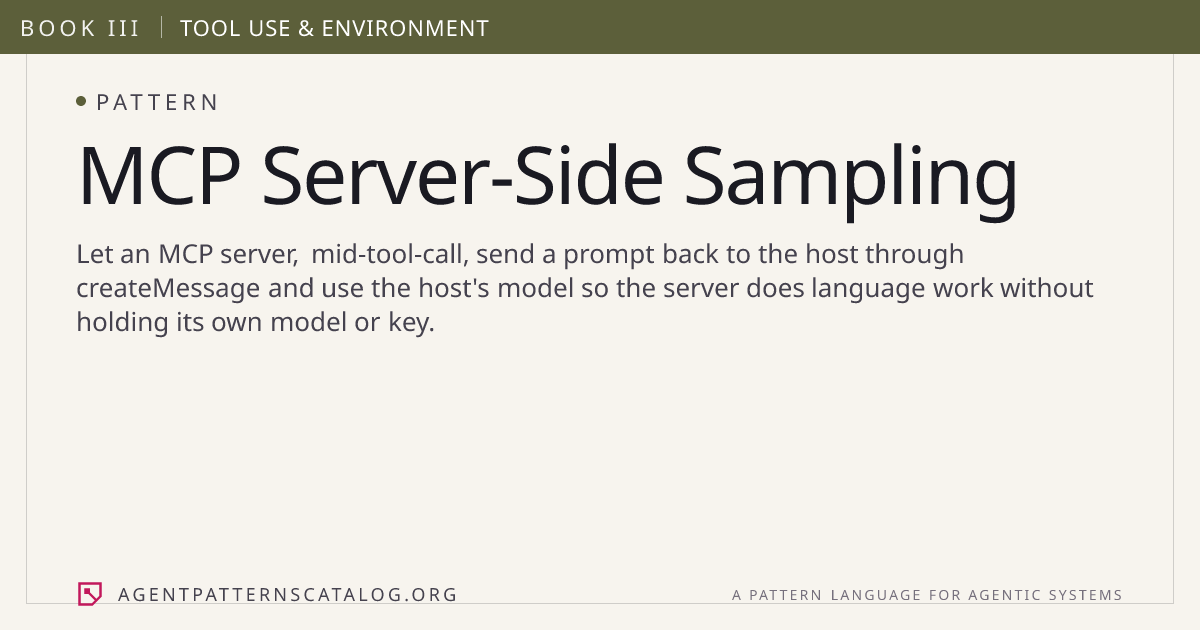 MCP Server-Side Sampling — Agent Patterns Catalog