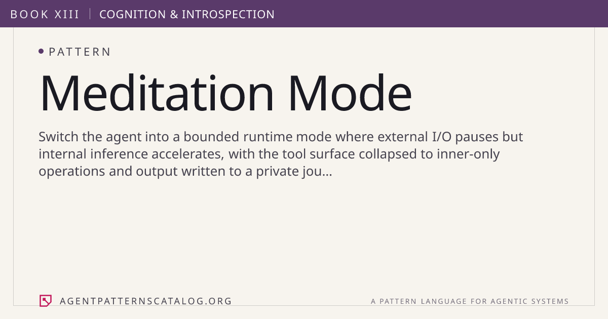 Meditation Mode — Agent Patterns Catalog