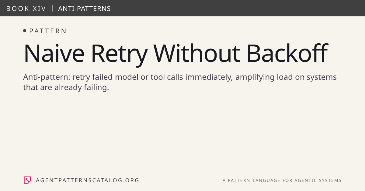 Naive Retry Without Backoff — Agent Patterns Catalog