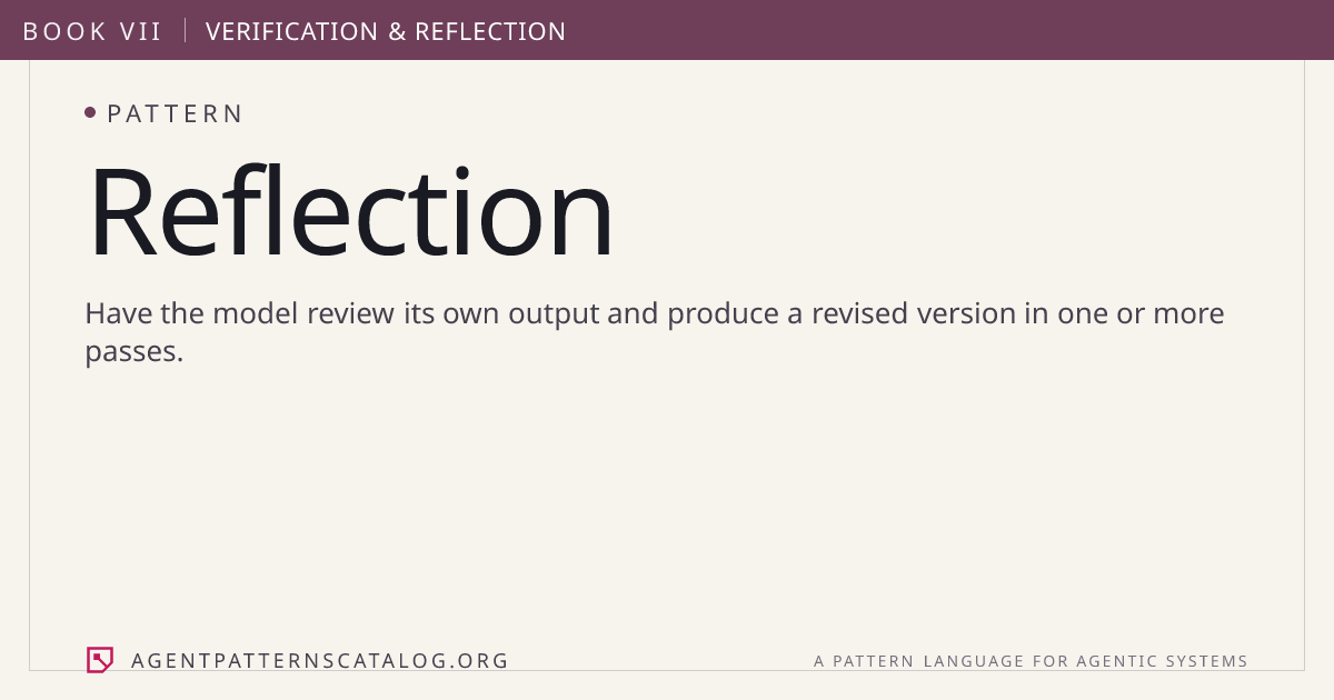 Reflection — Agent Patterns Catalog