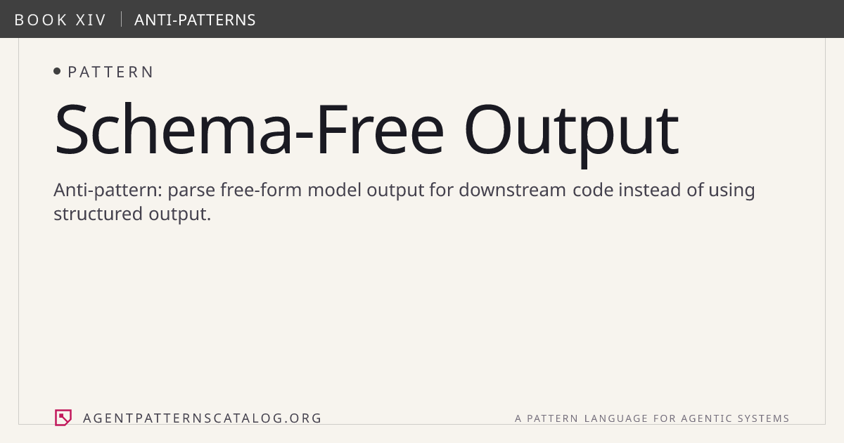 Schema-Free Output — Agent Patterns Catalog
