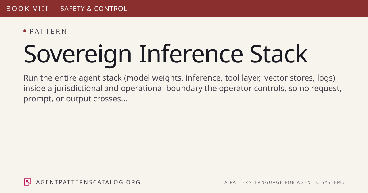 Sovereign Inference Stack — Agent Patterns Catalog